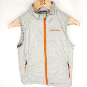 Columbia Omni-Heat gray orange thermal vest ski snow winter sports outdoor youth